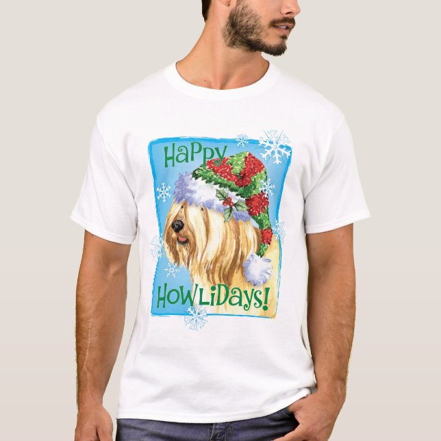 Happy Howlidays Tibetan Terrier T-Shirt (Vorderseite)