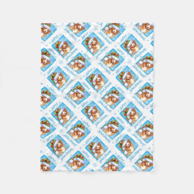 Happy Howlidays Toller Fleecedecke (Vorderseite)