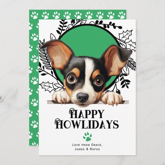Happy Howlidays Toy Fox Terrier Dog Weihnachten (Vorne/Hinten)