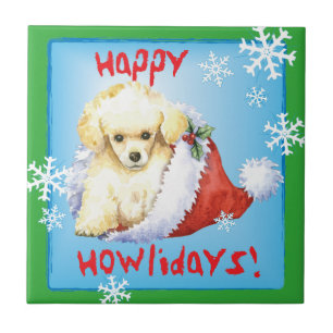 Happy Howlidays Toy Poodle Fliese