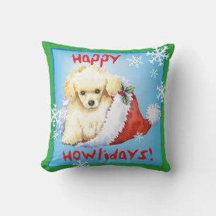Happy Howlidays Toy Poodle Kissen