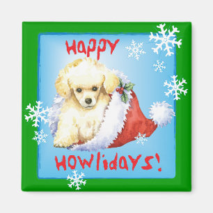 Happy Howlidays Toy Poodle Magnet