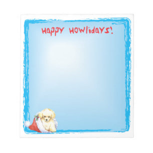 Happy Howlidays Toy Poodle Notizblock
