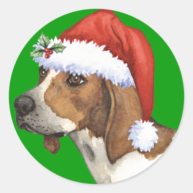Happy Howlidays Treeing Walker Runder Aufkleber (Vorderseite)