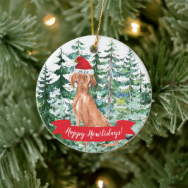 Happy Howlidays Ungarisches Vizsla Christmas Ornam Keramik Ornament