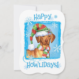 Happy Howlidays Vizsla Feiertagskarte