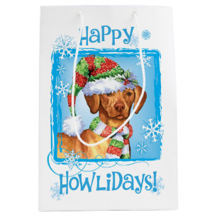 Happy Howlidays Vizsla Mittlere Geschenktüte