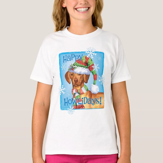 Happy Howlidays Vizsla T - Shirt (Vorderseite)