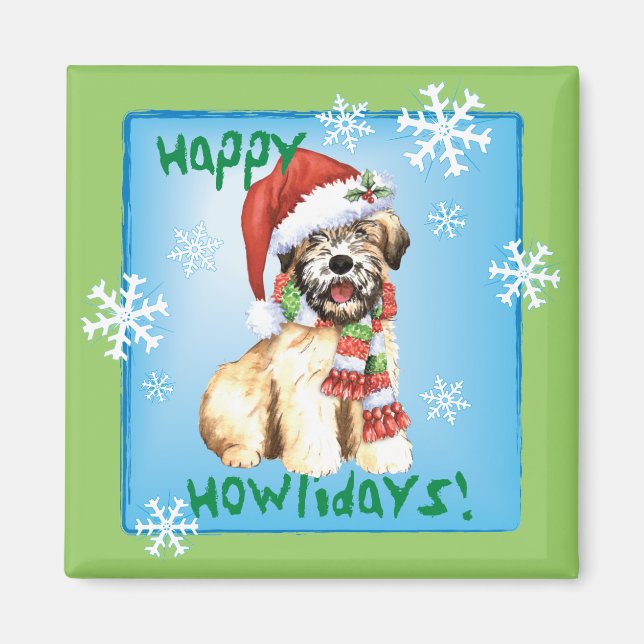 Happy Howlidays Wheaten Magnet (Vorne)