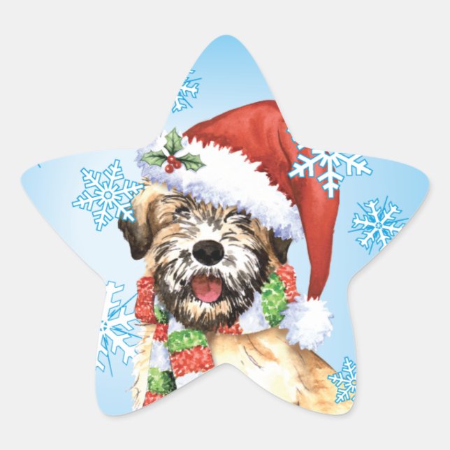 Happy Howlidays Wheaten Stern-Aufkleber (Vorderseite)
