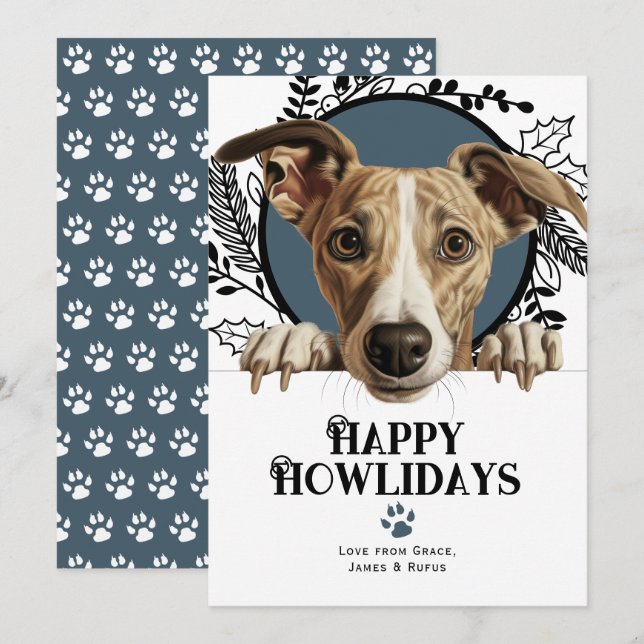 Happy Howlidays Whippet Hund Weihnachten (Vorne/Hinten)