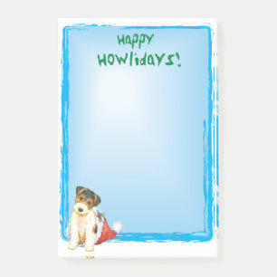 Happy Howlidays Wire Fox Terrier Post-it Klebezettel