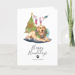 Happy Howlidays Yellow Labrador Hund Weihnachten