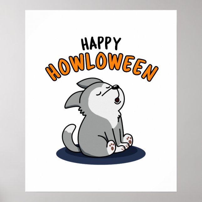Happy Howloween Funny Puppy Pub Poster (Vorne)
