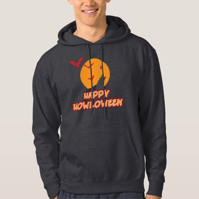 Happy Howloween Howling Wolfs Head T - Shirt (Vorderseite)