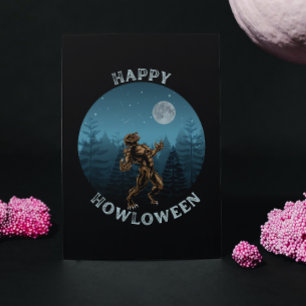 HAPPY HOWLOWEEN werewolf heulen halloween Postkarte