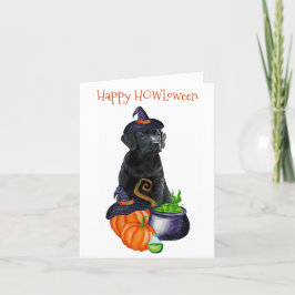 Happy HOWLween Niedlich Black Labrador Puppy Dog Feiertagskarte