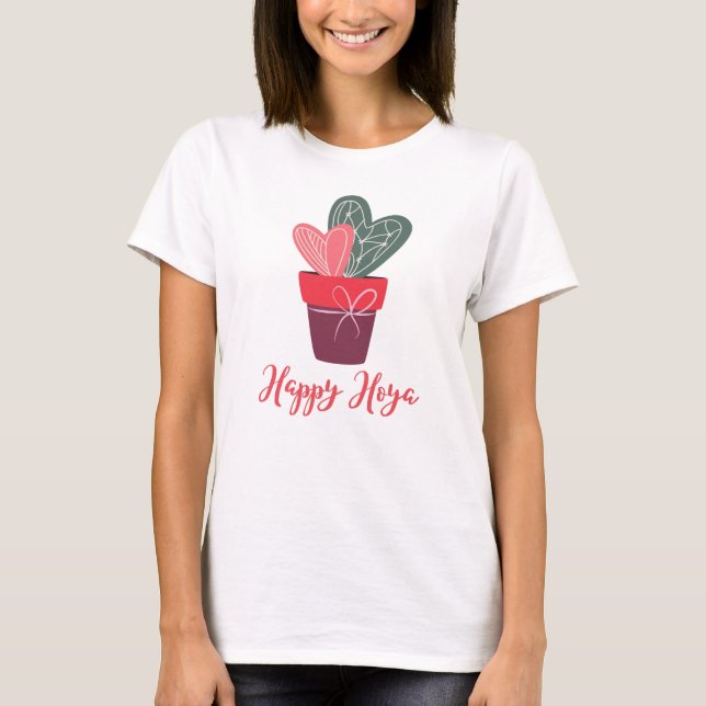Happy Hoya Liebe Herz Romantischer Valentinstag T-Shirt (Vorderseite)