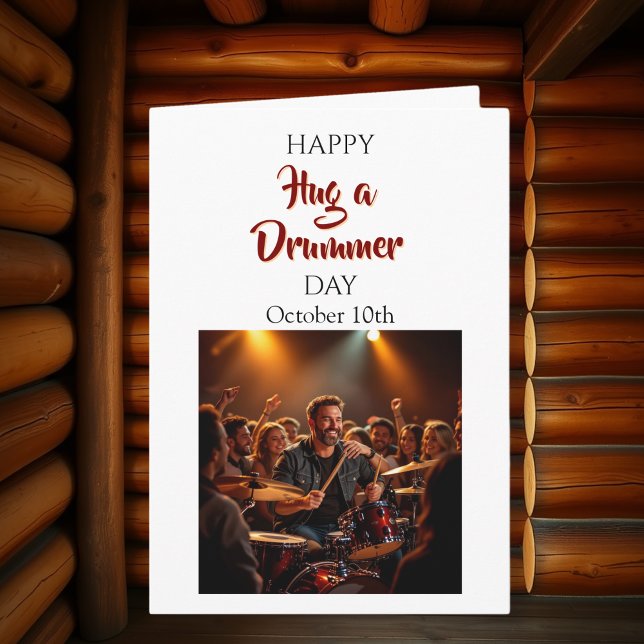 Happy Hug a Drummer Day | Funny Holidays Karte (Von Creator hochgeladen)