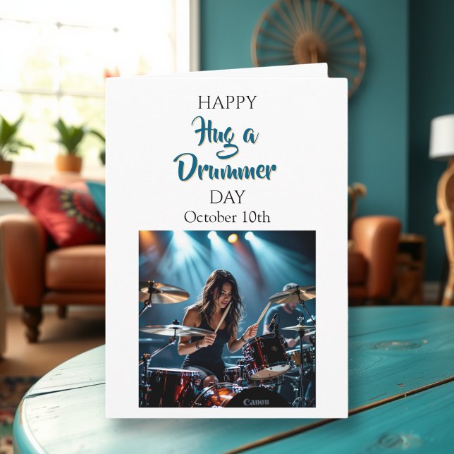 Happy Hug a Drummer Day | Funny Holidays Karte (Von Creator hochgeladen)