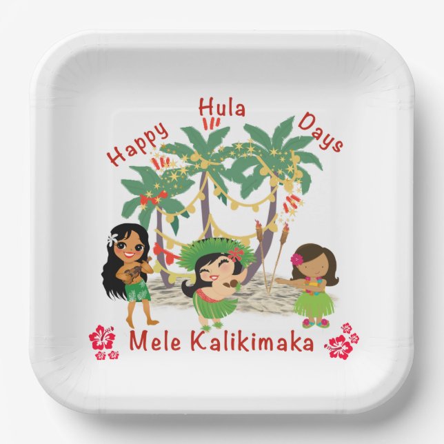 Happy Hula Days Paper Plate Pappteller (Vorderseite)