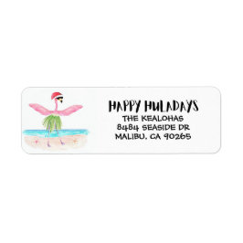 Happy Huladays Flamingo Santa Tropical Weihnachten