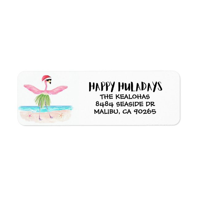 Happy Huladays Flamingo Santa Tropical Weihnachten (Vorne)