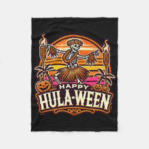 Happy Hulaween Spooky Halloween Island Skeleton Hu Fleecedecke