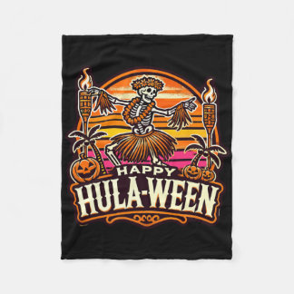 Happy Hulaween Spooky Halloween Island Skeleton Hu Fleecedecke