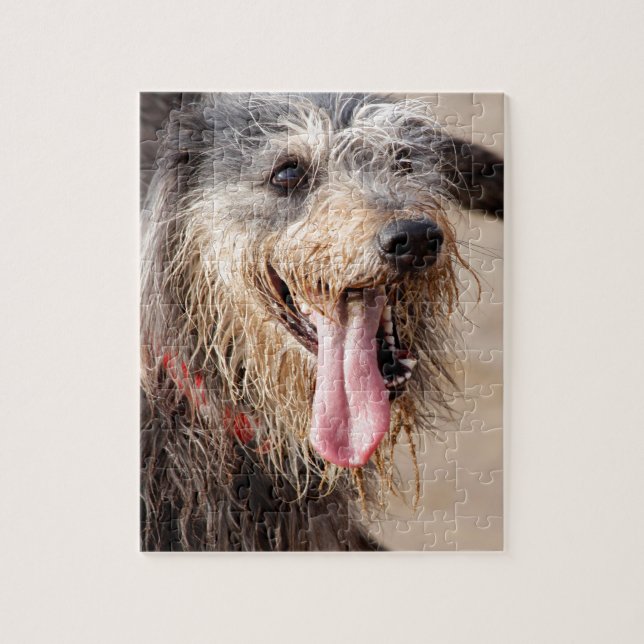 Happy Hund am Strand Puzzle (Vertikal)