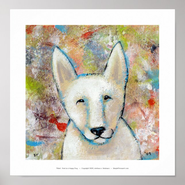 Happy Hund Art Malerei - Fred fun shepherder Poster (Vorne)