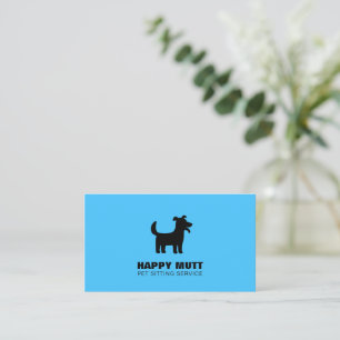 Happy Hund Logo Pet Sitting Service Pflege Sky Bla Visitenkarte