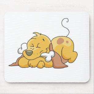 Happy Hund mit Knochen Mousepad