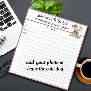 Happy Hund oder Foto Personalisiert, Planer zu tun Notizblock