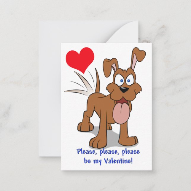 Happy Hund Valentine Cards für Kinder ausgeben Mitteilungskarte (Vorderseite)
