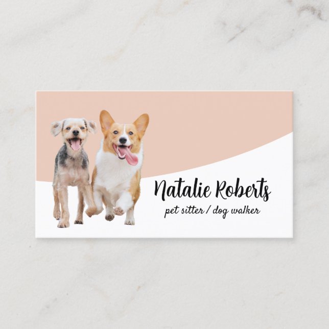 Happy Hunde Haustiere Sitter Hund Wandern Boutique Visitenkarte (Vorderseite)