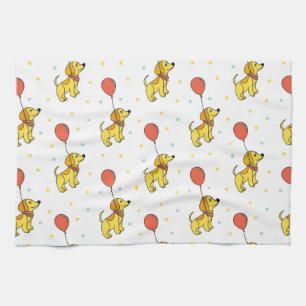 Happy Hunde mit Balloons-Muster Geschirrtuch