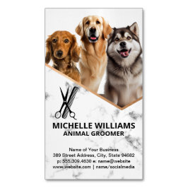 Happy Hunde Sitzen | Groomer Business Card Magnetische Visitenkarte