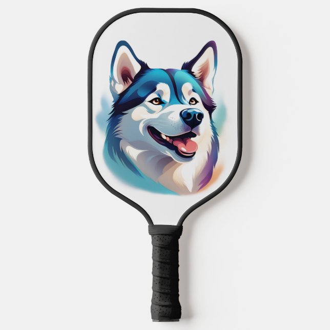 Happy Husky Dog Pet Pickleball Schläger (Vorderseite)