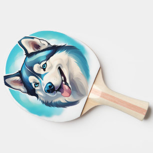 Happy Husky Dog Pet Tischtennis Schläger