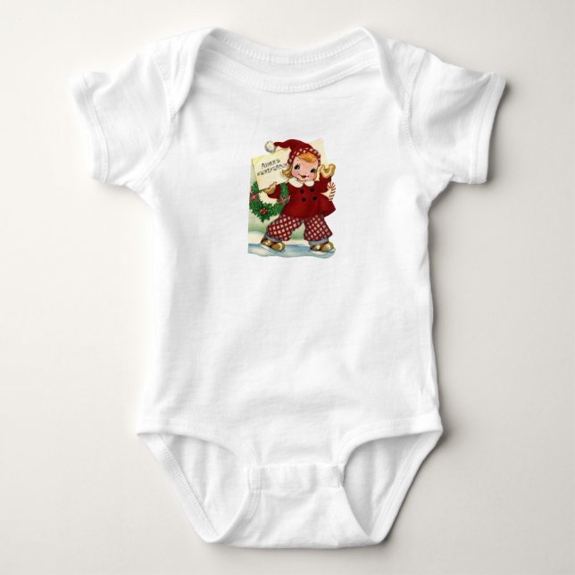 Happy Ice Skater Baby T-Shirt Baby Strampler