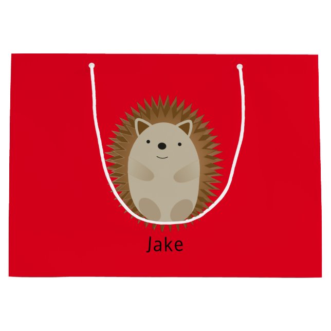 Happy Igel Große Geschenktasche rot Große Geschenktüte (Vorderseite)
