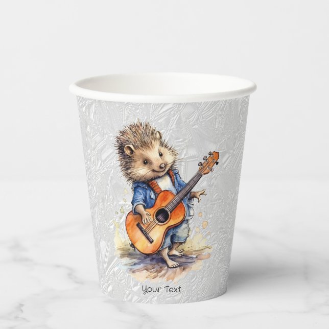 Happy Igel Watercolor Paper Cups Pappbecher (Vorderseite)