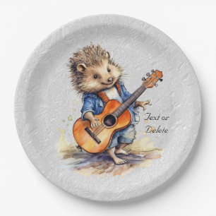 Happy Igel Watercolor Paper Plate Pappteller