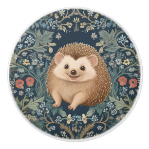 Happy Igel William Morris Style Floral Keramikknauf