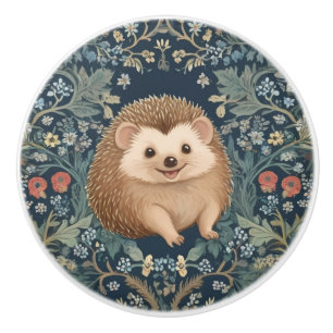 Happy Igel William Morris Style Right Floral Keramikknauf