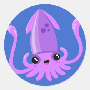 Happy Ika Runder Aufkleber