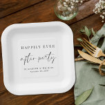Happy immer nach Hochzeit Pappteller<br><div class="desc">Chic Paper Teller für Ihre Hochzeitsfeier mit "Happily Ever After Party" in einer Mischung aus eleganter Serifentypografie und einem stilvollen modernen Drehbuch,  Ihren Vornamen und Ihrem Empfang Datum.</div>
