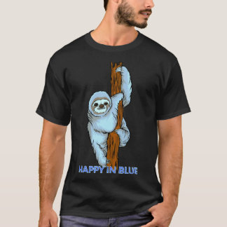 Happy in Blue Blue Sloth Hanging T-Shirt
