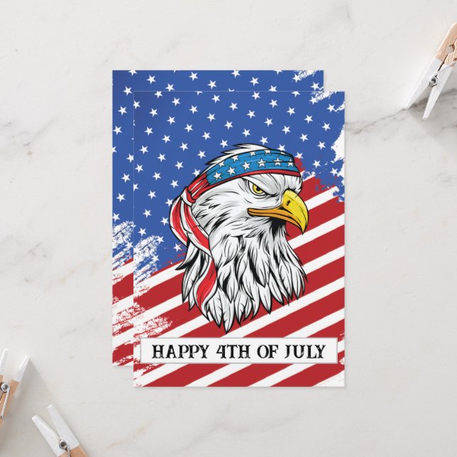 Happy Independence Day America Karte (Vorderseite/Rückseite Beispiel)